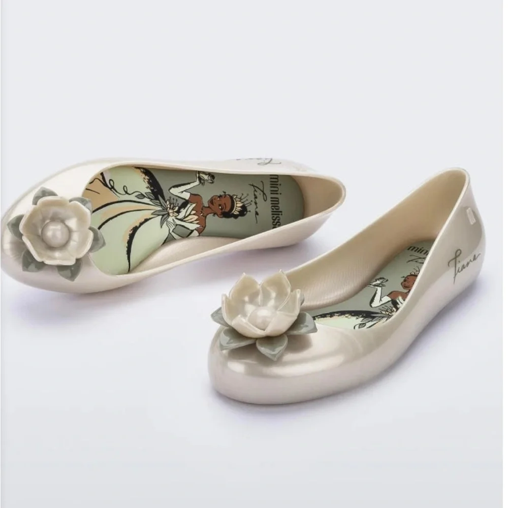 Mini Melissa + Sweet Love Ballet Flat Disney Princess Tiana Size 2